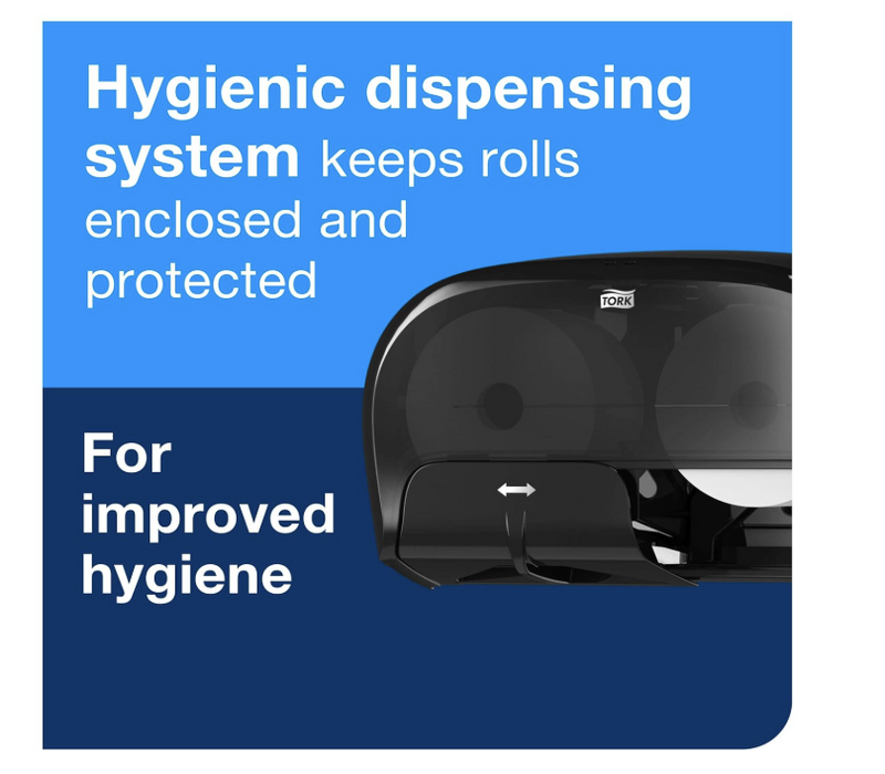 (CD-0420) Tork Opticore Double Roll Toilet Paper Dispenser (T10), Black FREE WITH Purchase