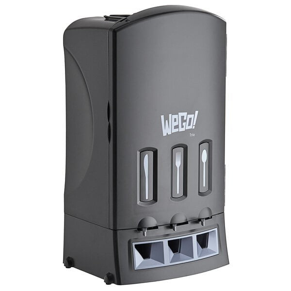 (CD-0850) WeGo Black Triple Utensil Cutlery Dispenser