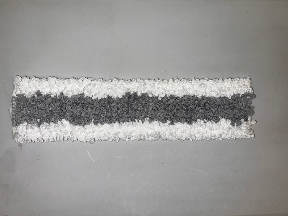 (CM-0500) Microfiber Dust Mop Head 18", Flat Mop Velcro (white) and a blend of polyester and cotton (grey)