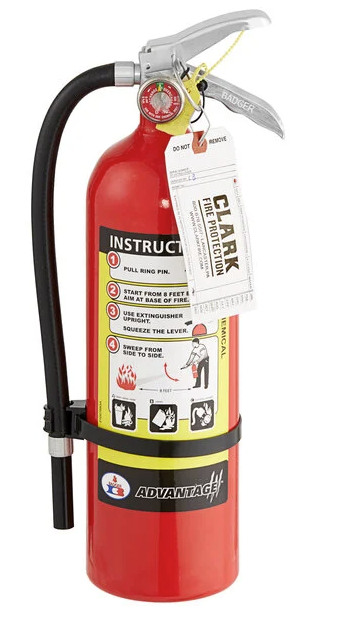 (CV-0720) ** Badger Advantage 5 lb. Dry Chemical ABC Fire Extinguisher with Wall Bracket - Tagged and Rechargeable