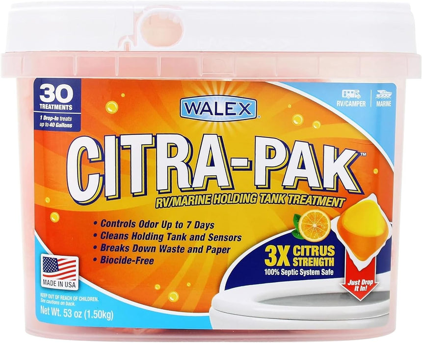 (CZ-0520) Walex Citra-Pak RV/Marine Holding Tank Deodorizer Drop-Ins 30 Count