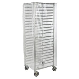 (PA-6262) 63" Clear Full Size Plastic Bun Pan Rack Cover with 3 Zippers, 8Mil