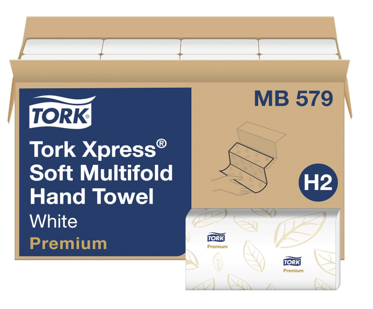 (PF-5090) MB579 Tork Xpress Soft Multifold Hand Towel White, 2-Ply 16 Packages Per Case