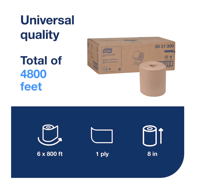 (PR-0660) (8031300) Tork Roll Towel, Natural, Natural 100% Recycled