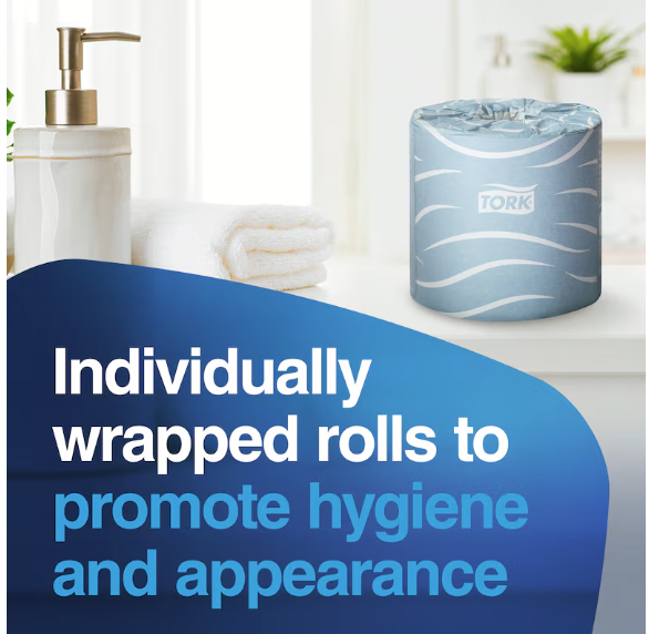 (PT-0070) Tork Advanced  Individually Wrapped 2-Ply Standard 500 Sheet Toilet Paper 48 rolls per case TM6130