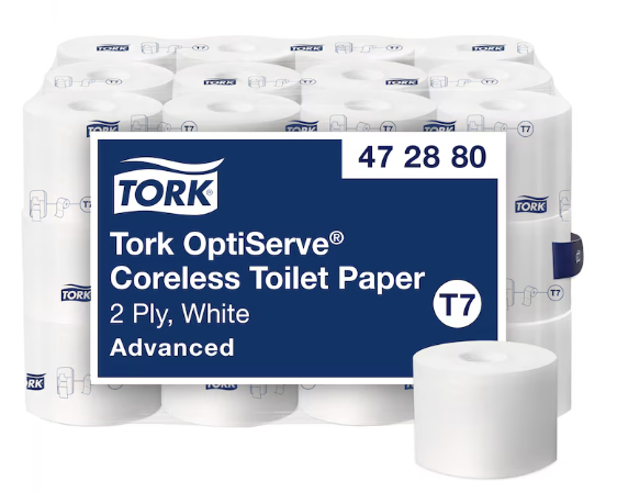 (PT-8050) 472880 Tork Advanced T7 Coreless 1000 Sheet 2-Ply High Capacity Toilet Paper Roll 36/per case 472880 Ecologo Certified