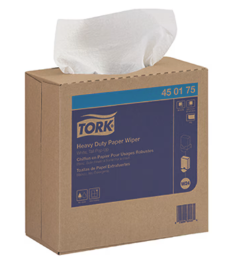 (PW-0480) Tork® Heavy Duty Paper Wiper, 1-Ply, 9-1/4" x 16-1/4", White, 90 Wipes/Box 10 boxes per case 450175