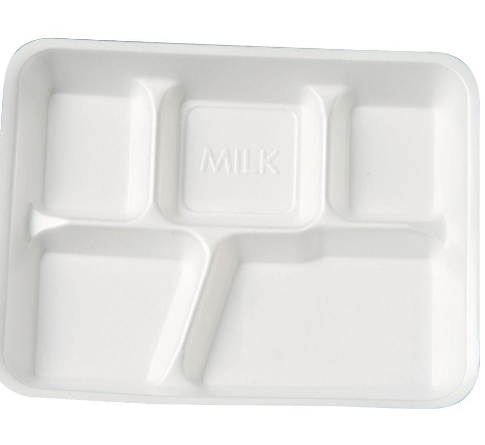 (PA-2900) White 5-Compartment School Lunch Tray