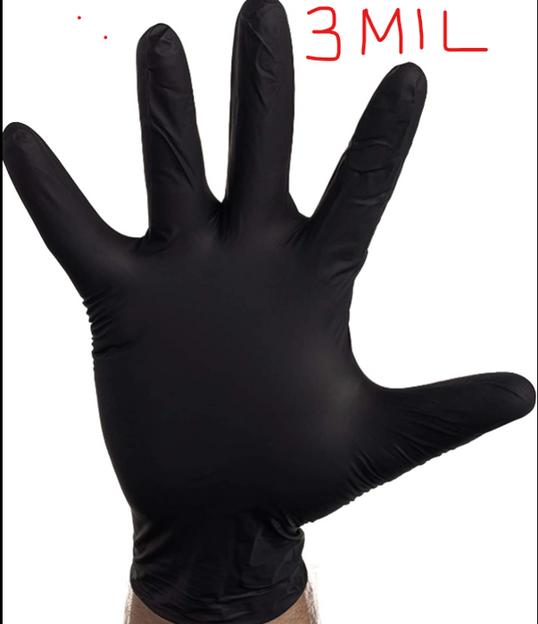 "Value Line" Nitrile Glove, 3 Mil, Powder Free, 100 per Box, 10 boxes per Case 4201BLK