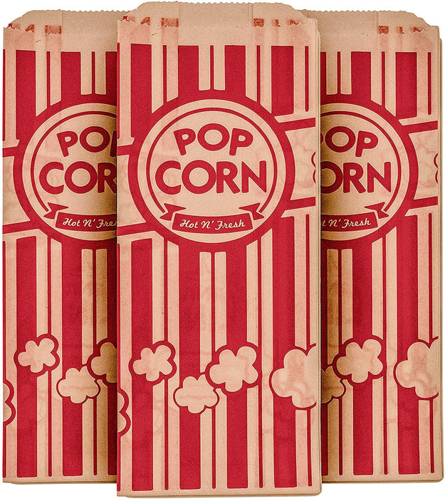 (PD-5080) Popcorn Bag 10", 2 Oz, Jumbo Bag, 100 Per Pack