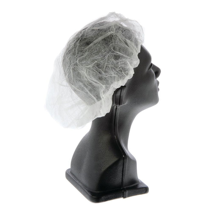 (CV-0400) 21" White Disposable Bouffant Cap; PPE, 100 Per Pack (CV-0400)