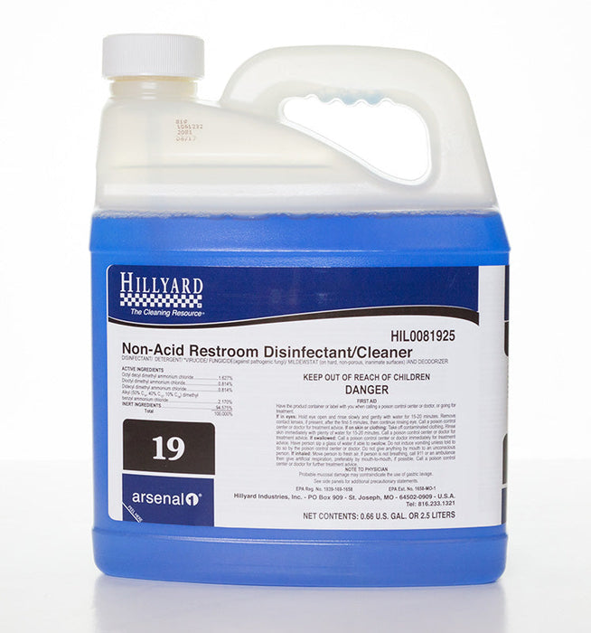 (LJ-1080) Arsenal 1, Non-Acid Restroom Disinfectant/Cleaner 2.5 Liters.
