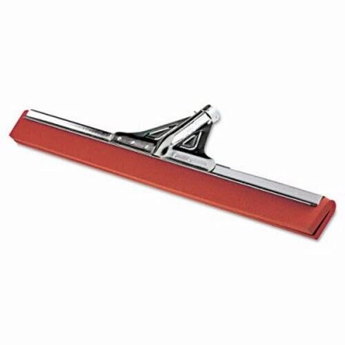 (CC-7500) 30" Heavy Duty Plastic Oil Resistant Floor Squeegee, (Red) Threaded nut connection to standard wands