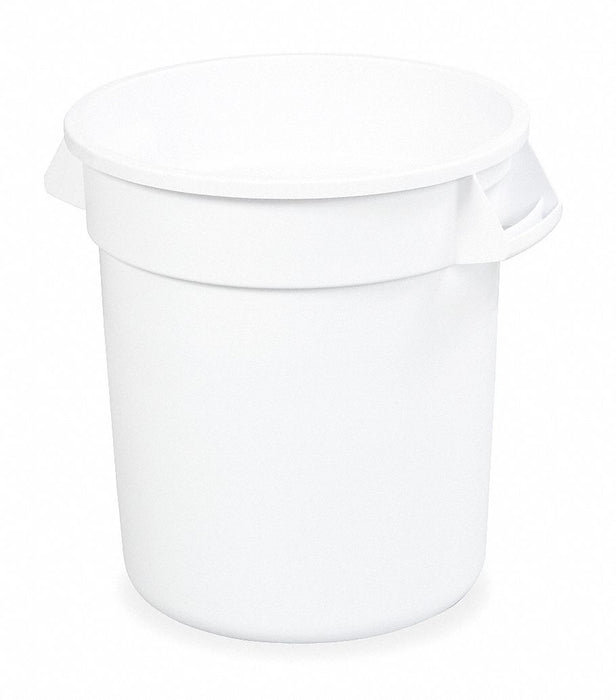 (CE-03XX) Utility Container, 10 Gallon Plastic White, Round With Lid