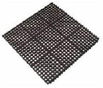 (CF-0570) Heavy-Duty Black Rubber Anti-Fatigue Floor Mat, 3'X3', Connectable Floor Mat