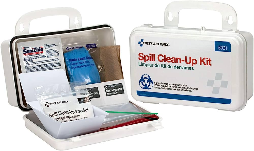 (CV-0100) Body Fluid & Spill Clean-up Kit, In Plastic Box;