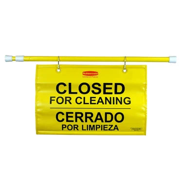 (CV-0300) Rubbermaid Closed for Cleaning Hanging Door Sign; English/Spanish