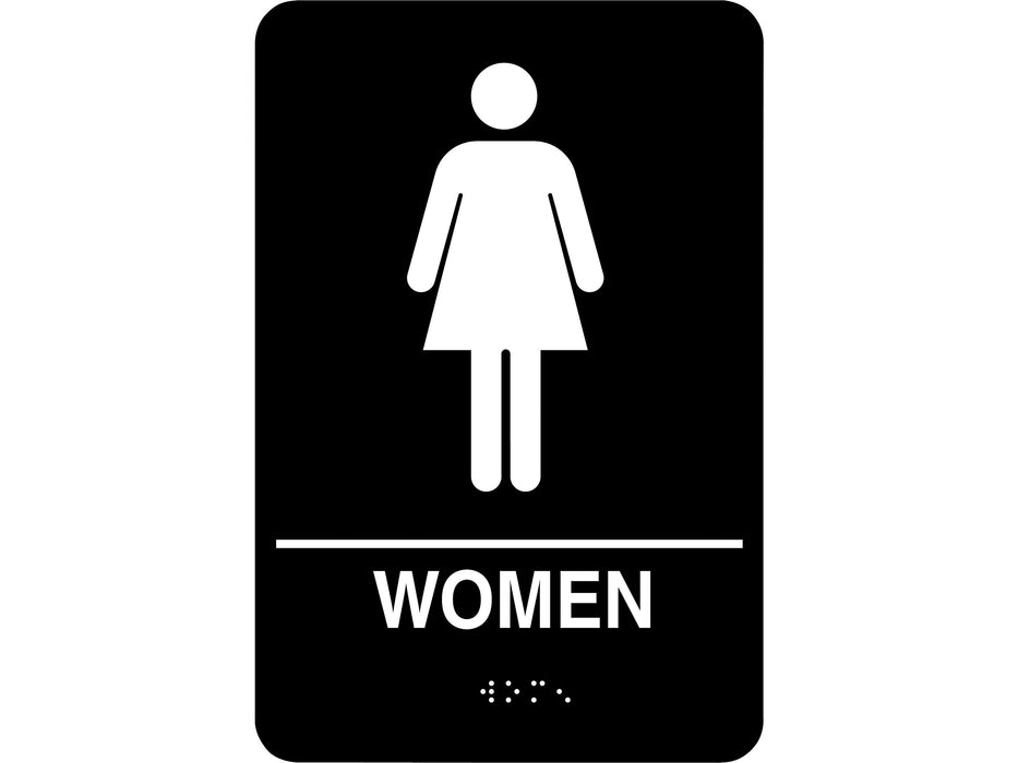 (CV-5180) Sign Women 6" X 9" White on Black