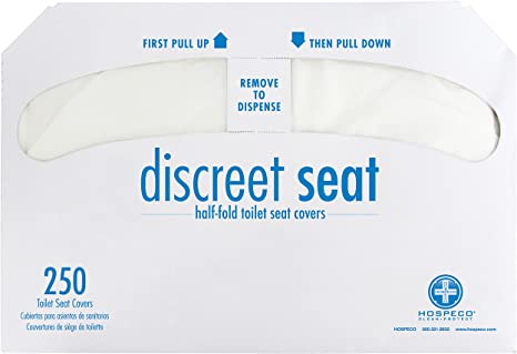 (CZ-0210) Half Fold Toilet Seat Cover, Self-disposing Biodegradable, 250 Sheets per Box, 20 Boxes Per Case, goes with product #CD 0295