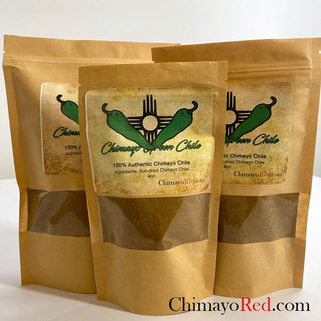 PA-96XX Chimayo Green Chili Powder 100% Authentic Chimayo Heirloom Chile, Sun-dried Chimayo. Different Sizes Available: 4oz, 8oz, 16oz