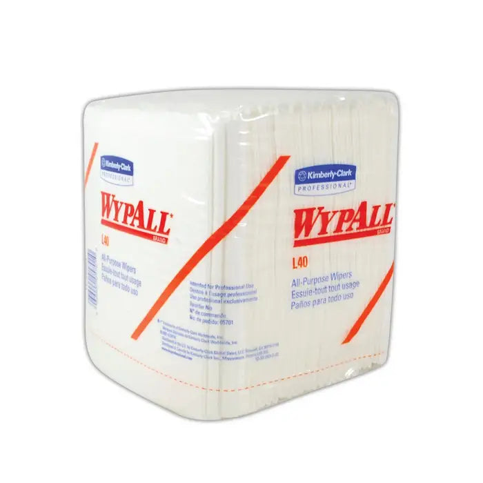 (PW-0410) (5701) Wypall, L40 White Quarter Fold All Purpose Wipers, 1-ply
