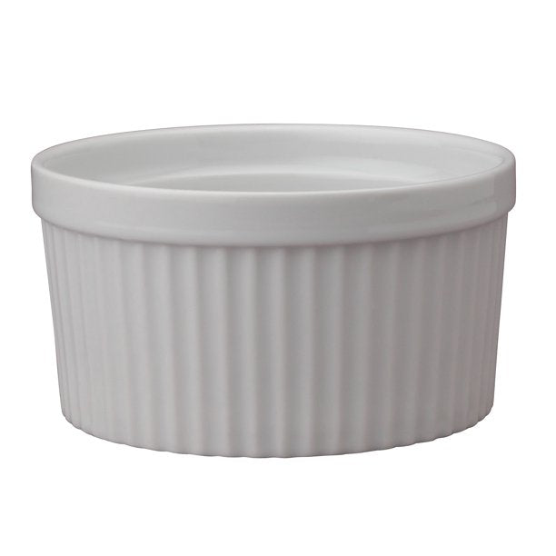 (PA-3790) 10 oz White Fluted China Souffle / Ramekin.