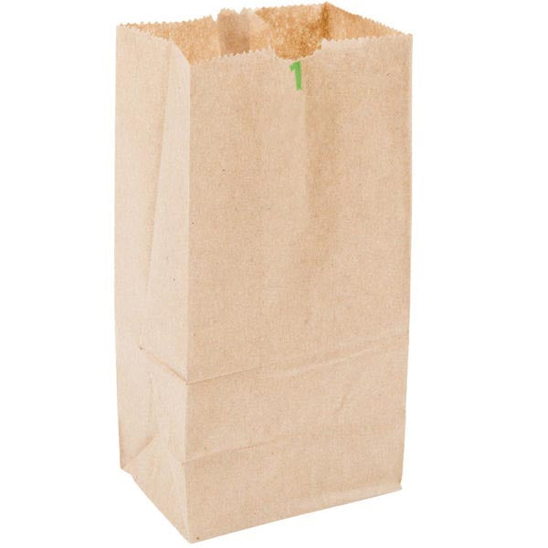 (PA-76XX) #1 Paper Bags, 1 Pound, 500 Per Bundle in White or Brown