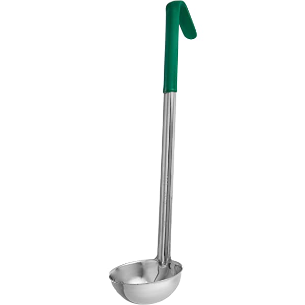 (PA-8215) 4 oz 15 1/2" Ladle Stainless Steel Green Serving spoon