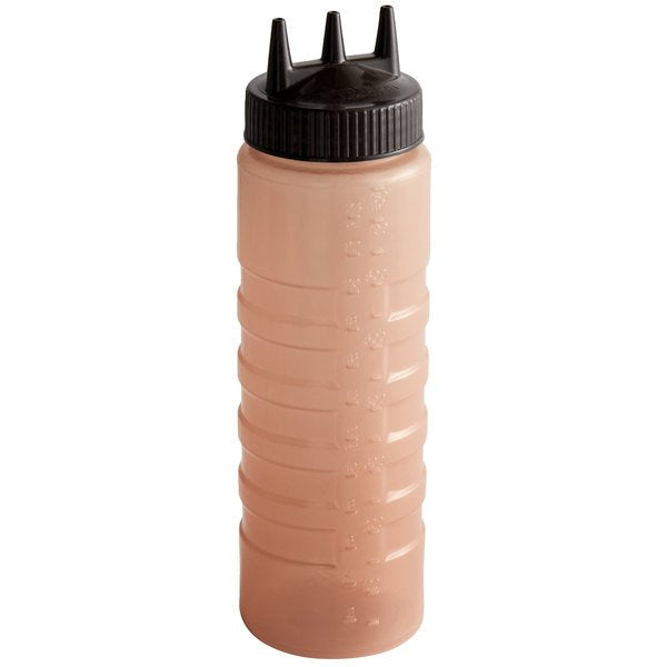 (PA-8229) Vollrath Traex Color-Mate 24 oz. Brown Tri Tip Ridged Wide Mouth Squeeze Bottle