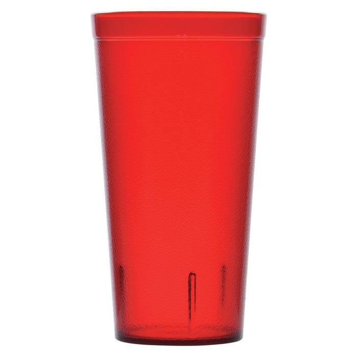 (PA-844X) Tumbler available sizes 12oz, 16oz, 20oz, 24 Oz. Plastic Ruby Stackable Pebbled