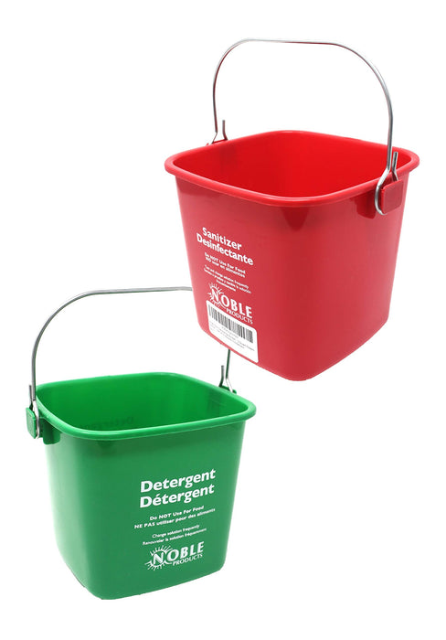 (PA-8750) Kleen Pail 3 Qt Green or Red Plastic Soaping Solution.