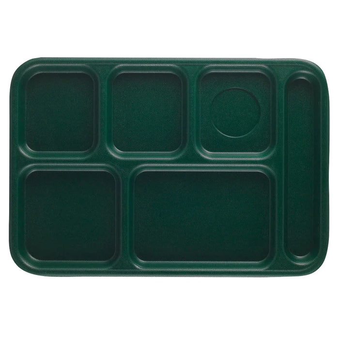 (PA-8835) 10" x 14 1/2", 6 Compartment Serving Tray (Multi Color Options), Copolymer Construction