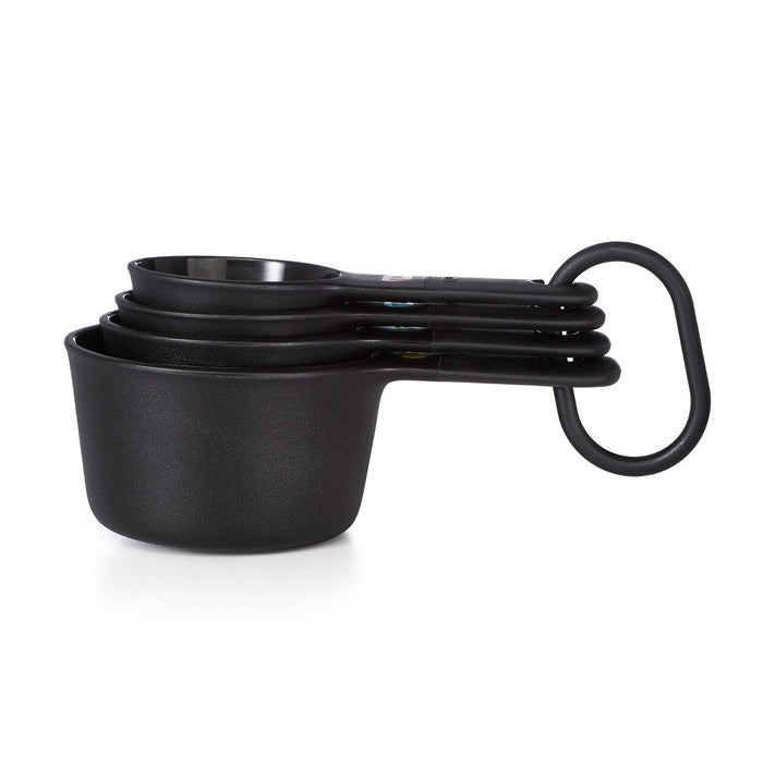 (PA-8995) Measuring Cup Set, 1/4, 1/3, 1/2, and 1 Cup, made of durable black plastic