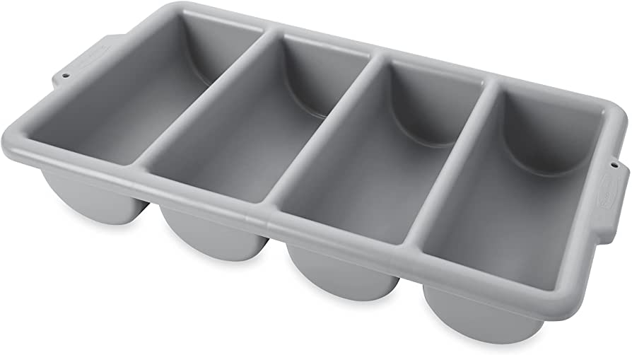 (PA-9000) Bus Box Save-All Silverware Tray 4 Compartment Gray