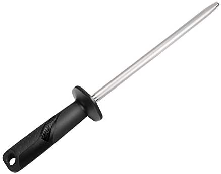 (PA-9022) 12" Round Regular Cut Knife Sharpening Steel with Black Plastic Handle