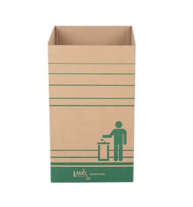 (PC-0901) Lavex Janitorial Kraft Corrugated Cardboard Trash and Recycling Container waste Lid-
