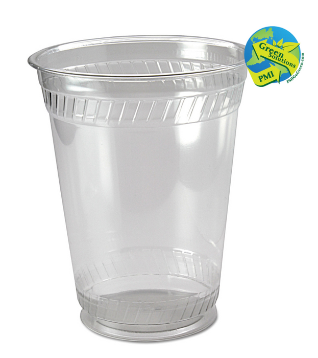 (PC-04X0) Greenware Compostable Cold Drinking Cups, Crystal Clear Plastic, 50 Per Sleeve, 20 Sleeves Per Case, 1000 Cups; Work with Lids, BPA Free, BPI Certified, Compostable, Made in America, PLA Plastic