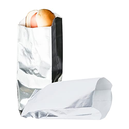 (PD-8020) 9" Unprinted Foil Hot Dog Bag, 250 Per Pack