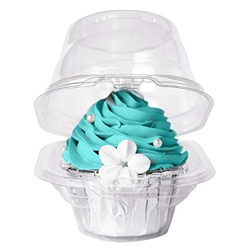 (PD-8045) 1-Compartment Clear OPS Plastic Cupcake / Muffin Container, 25 Per Pack, BPA Free, Recyclable, 5x5x3