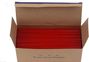 (PH-1460) Coffee Stirrers, Red, 7.5", 1000 Per Box