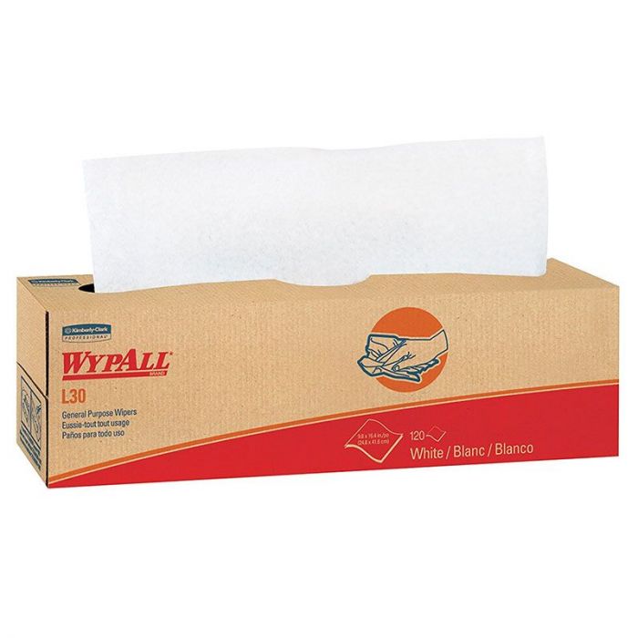 (PW-0320) (5800) WypAll L30 Wipers, White, 100 Sheets Per Box