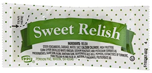 (PA-7675) Sweet Relish 9 Gram Portion Packets, 200 Per Case (Non Stock)