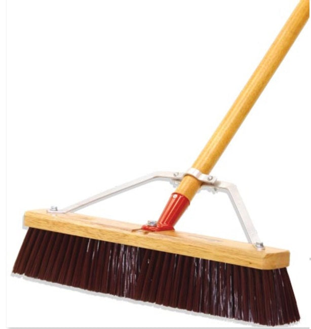 (CB-00XX) Complete Push Broom, Coarse Brown Plastic.