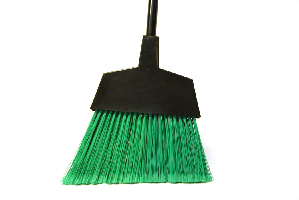 (CB-0220) Green Angled Broom Soft Bristle, 13" with 48" Fiberglass Handle.