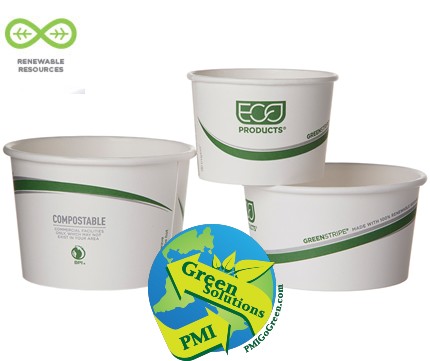 (PC-00XX) Compostable Paper Food Container, 25 Per Sleeve-PMI GREEN SOULTIONS
