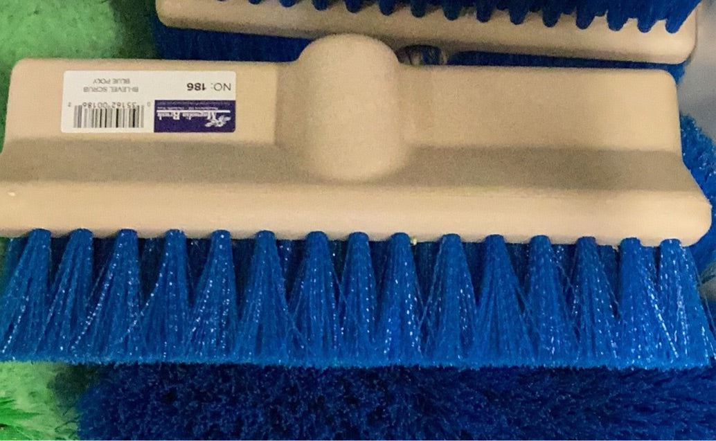 (CB-0610) Bi-Level Scrub Brush, Blue Polypropylene Bristles
