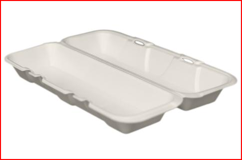(PB-0400) *** Hoagie White Non-Vented Foam Hinged Container Recycle #6