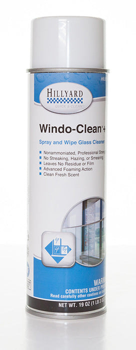 (LG-0020) Windo-Clean+ Spray and Wipe Glass Cleaner, 19 oz can, 12 Per Case, High foaming formulation, no dripping, no streaking, no ammonia, for cleaning and polishing windows, mirrors and other glass surfaces.
