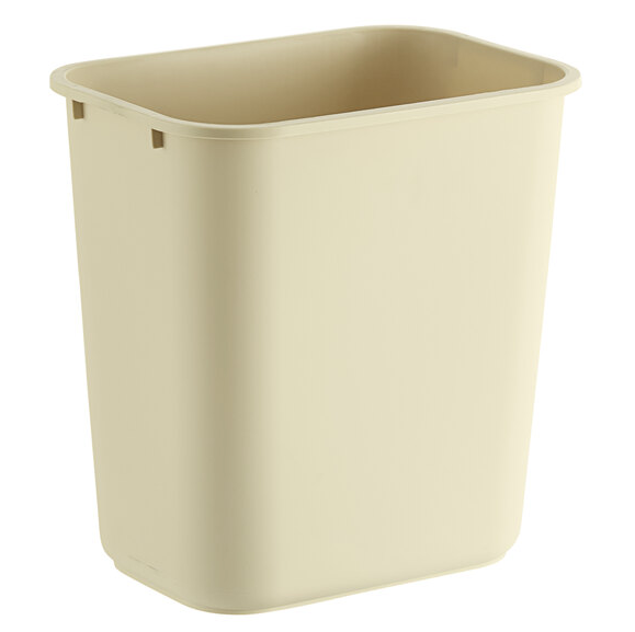 (CE-0407) Beige Wastebasket, 28 Quart (7 Gallon)