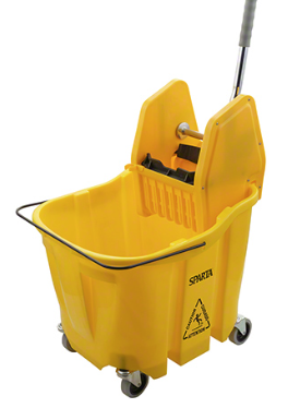 (CE-0470) Sparta 35qt Mop Bucket Combo: Down Press Wringer - Yellow